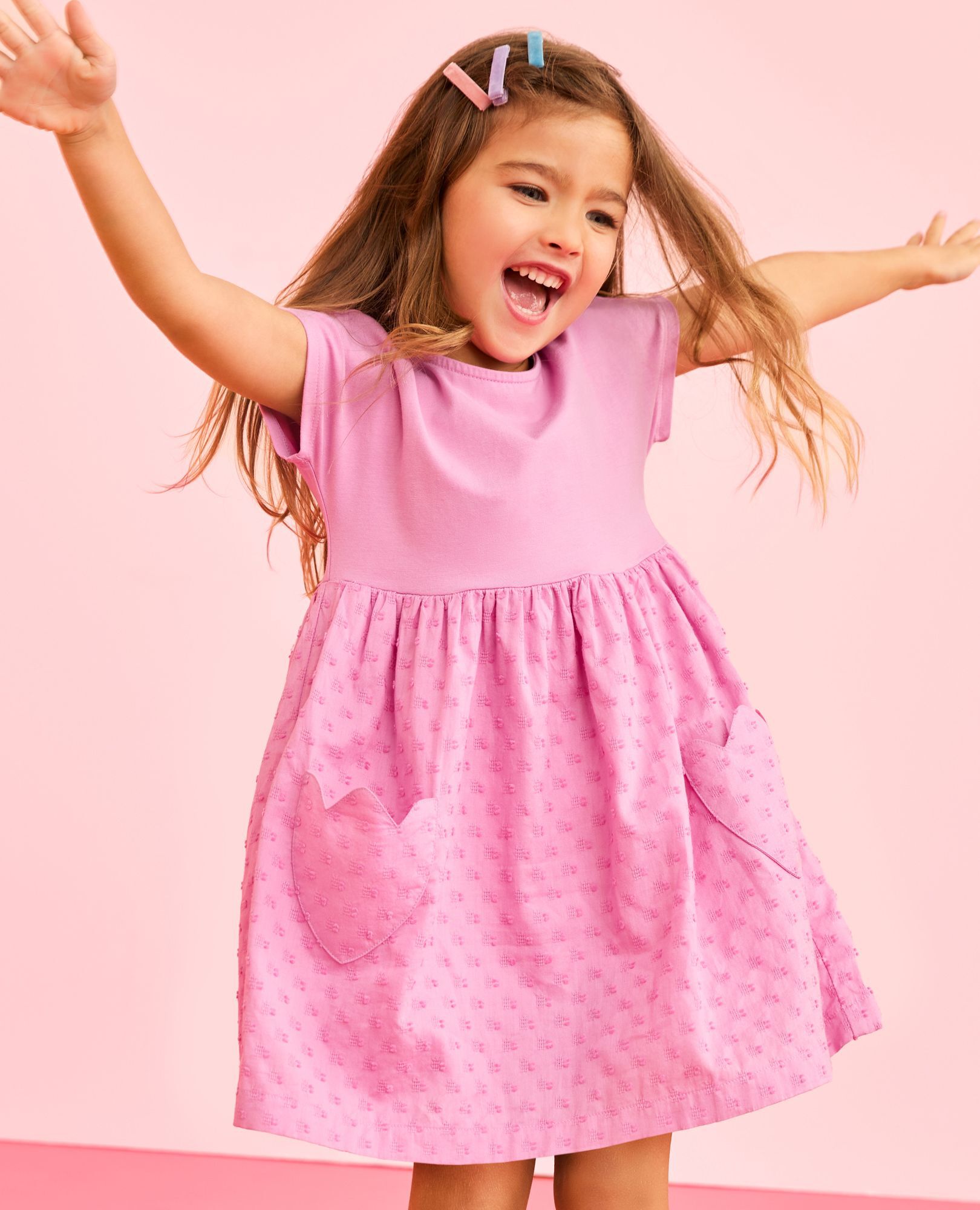 Dolman Sleeve Dress with Tulip Pockets in Echinacea - main