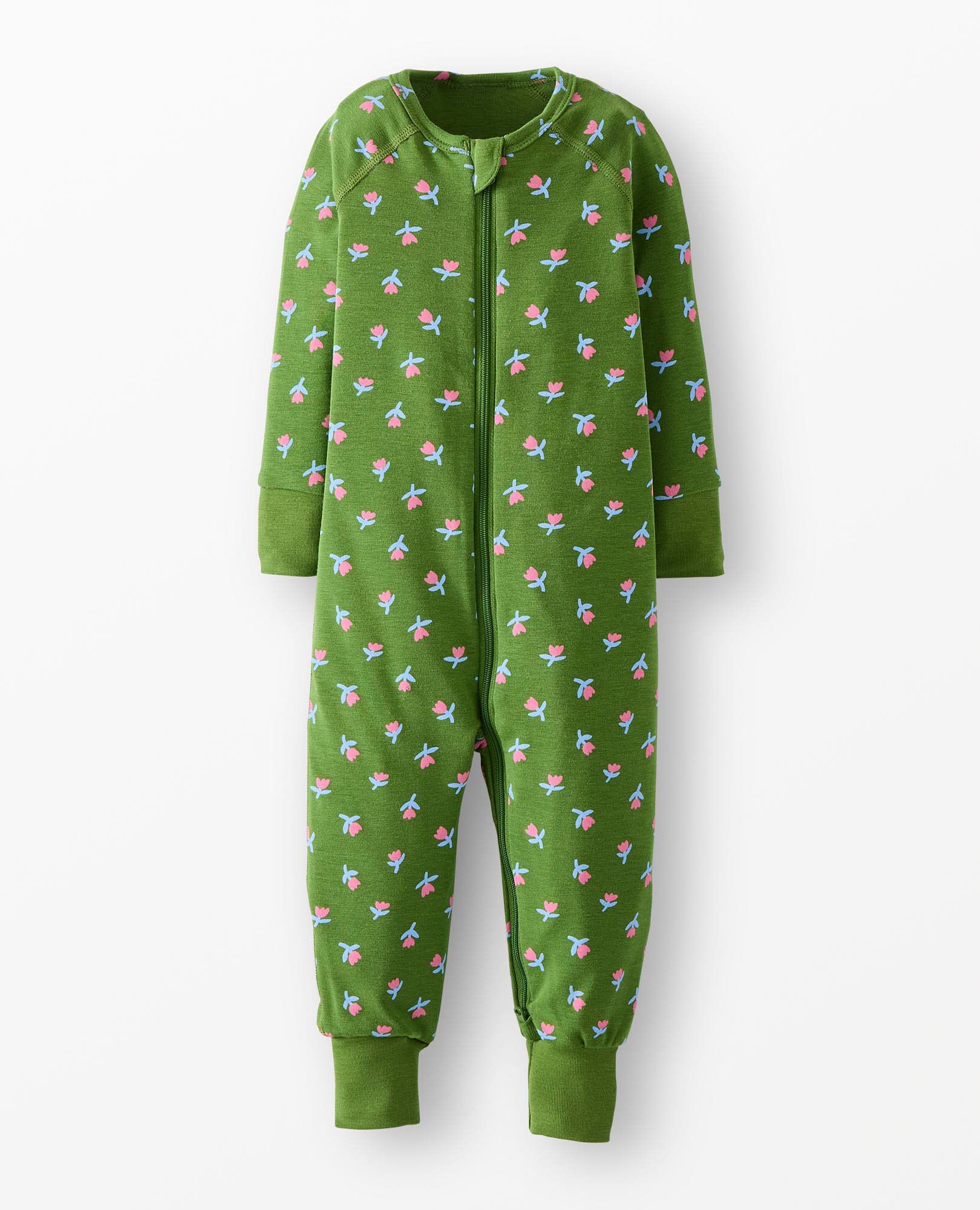 HannaSoft™ Stretch Sleeper in Tossed Tulips on Cactus - main