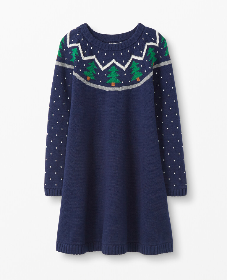 Holiday Sweater Dress in Navy - main