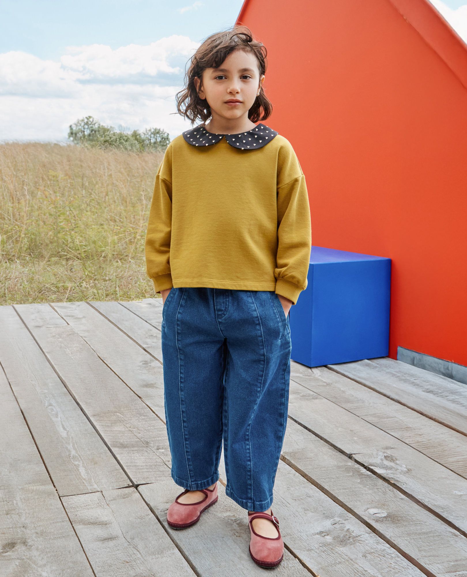 Denim Barrel Pants in Medium Denim Wash - main