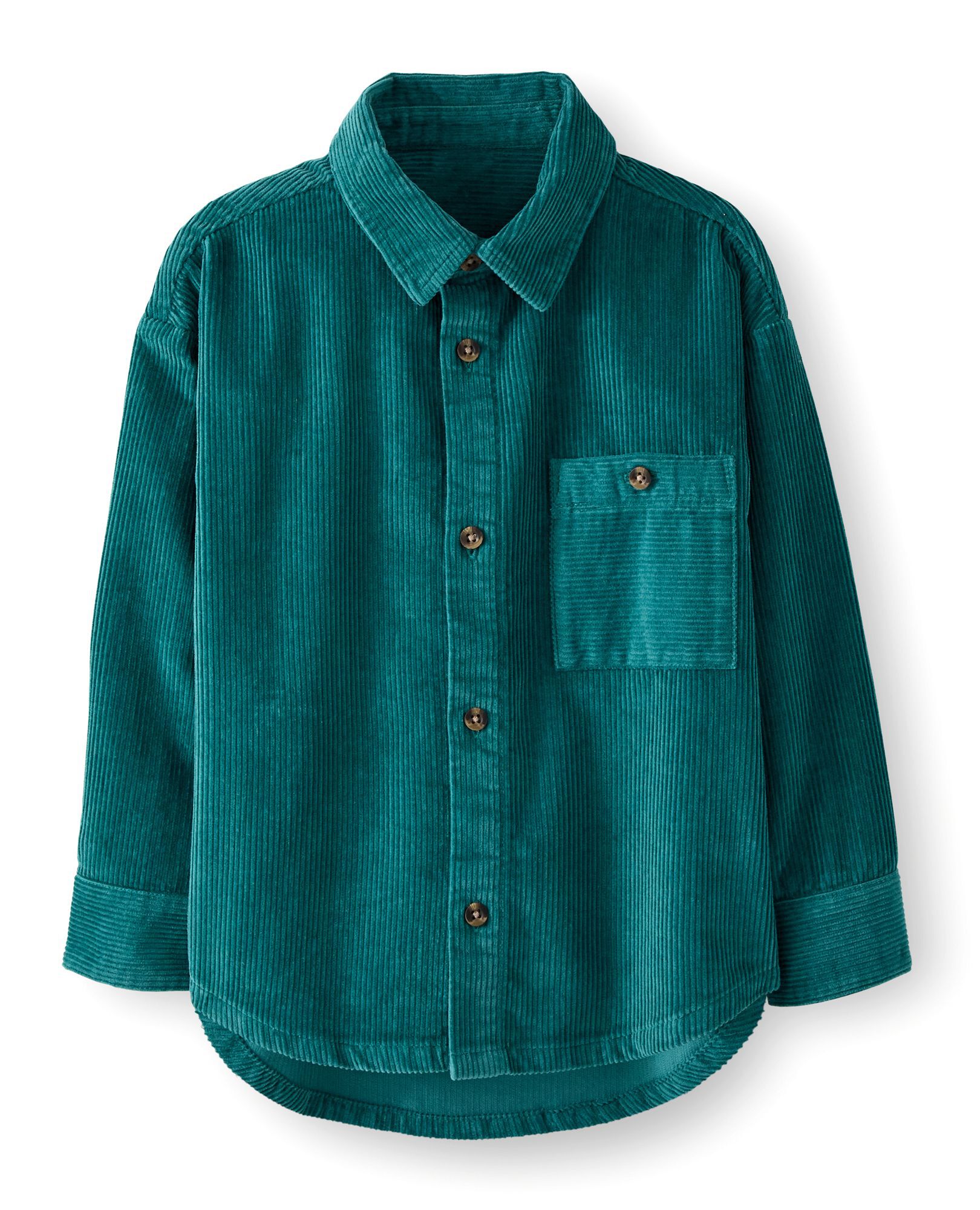 Corduroy Button Up Shirt in Everglade - main