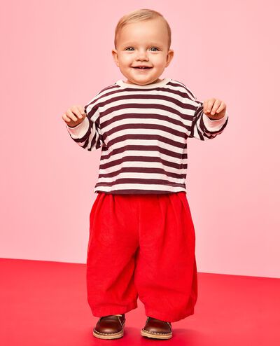 Baby Corduroy Barrel Pants in Ribbon Red - main