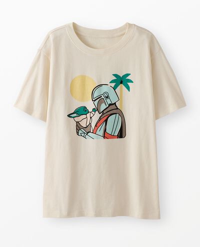 Adult STAR WARS™ Relaxed Fit Graphic T-Shirt in The Mandalorian and Grogu Beach - main