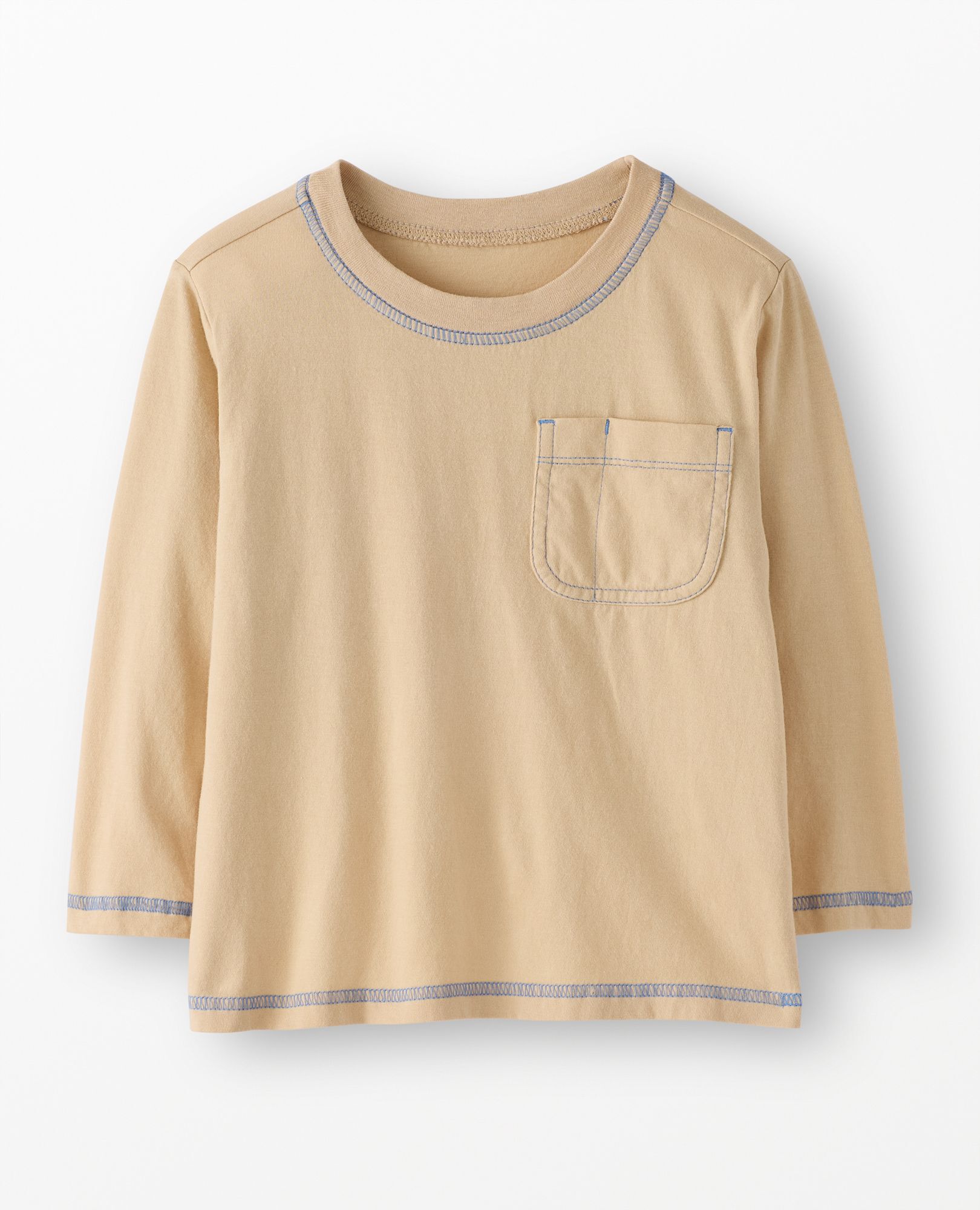 Long Sleeve Relaxed Fit Pocket T-Shirt in Khaki Rope - main