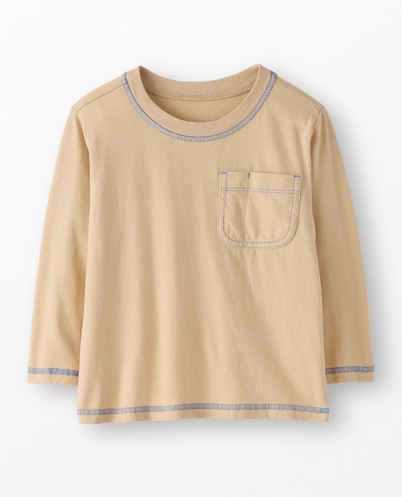 Long Sleeve Relaxed Fit Pocket T-Shirt in Khaki Rope - main