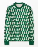 Adult Holiday Long John Pajama Top in Winter Green - main
