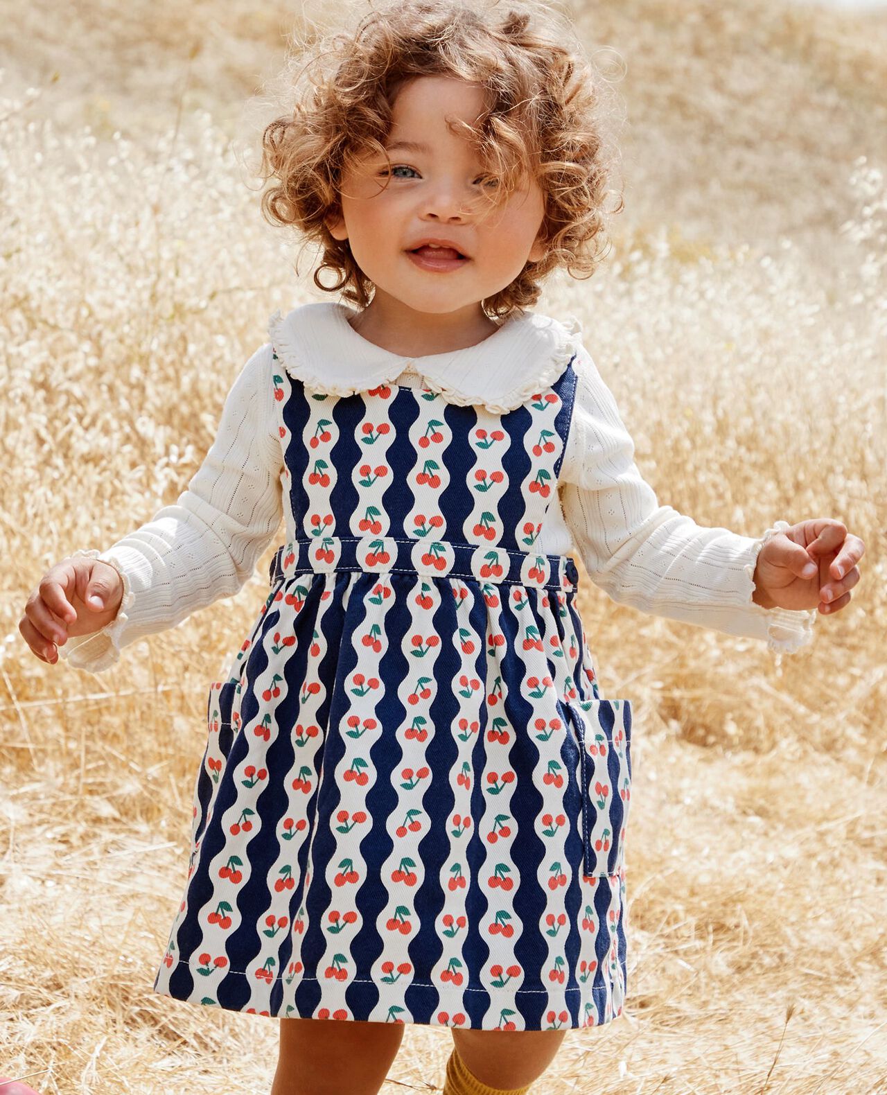 Baby Twill Jumper in Cherry Wallpaper - main