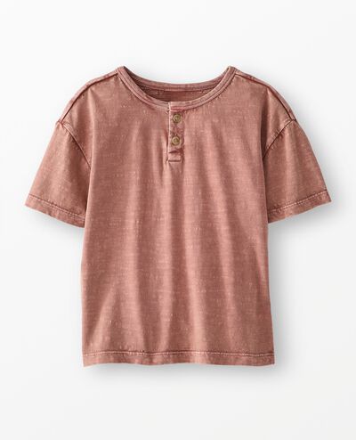Relaxed Fit Henley T-Shirt in Burlwood - main