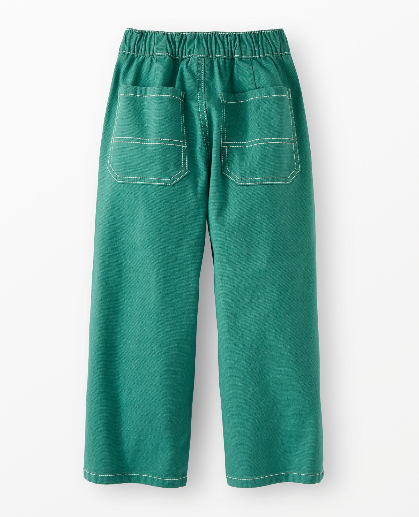 Loose Fit Canvas Carpenter Pants in Bottle Green - main