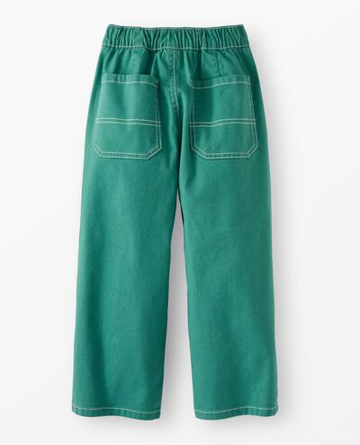 Loose Fit Canvas Carpenter Pants in Bottle Green - main