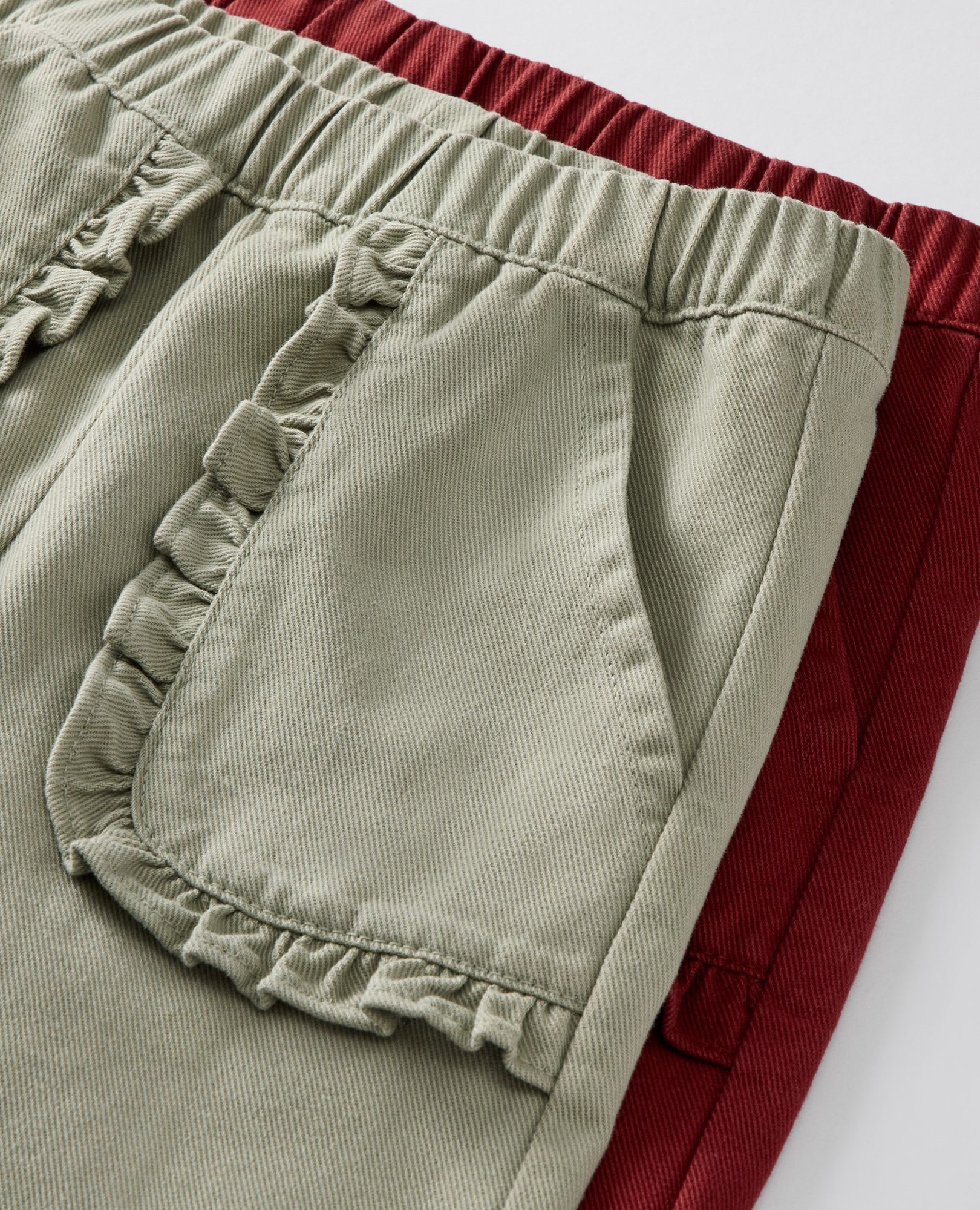 Twill Wide Leg Pants in Madder Brown - main