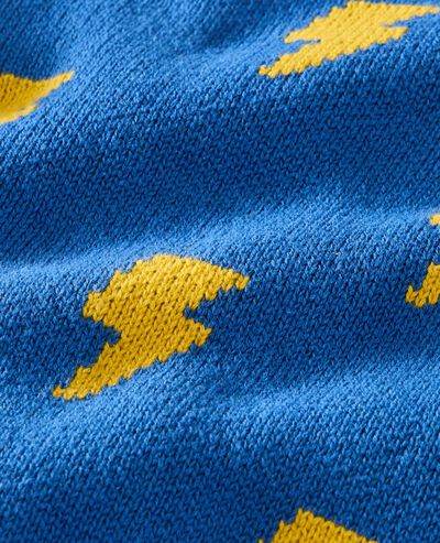 Crewneck Sweater in Lightning Bolts on Blue - main