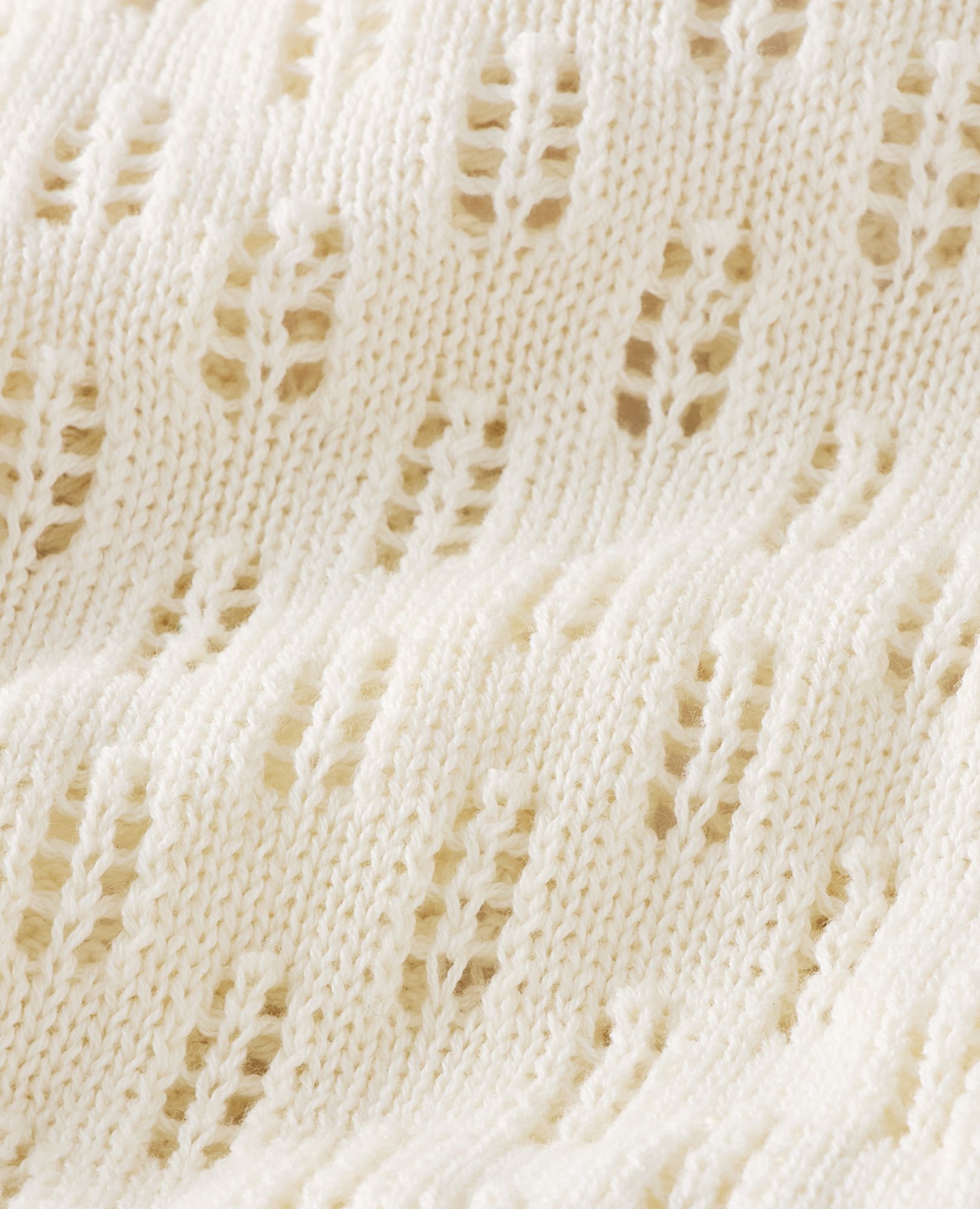 Pointelle Cardigan Sweater in Ecru - main