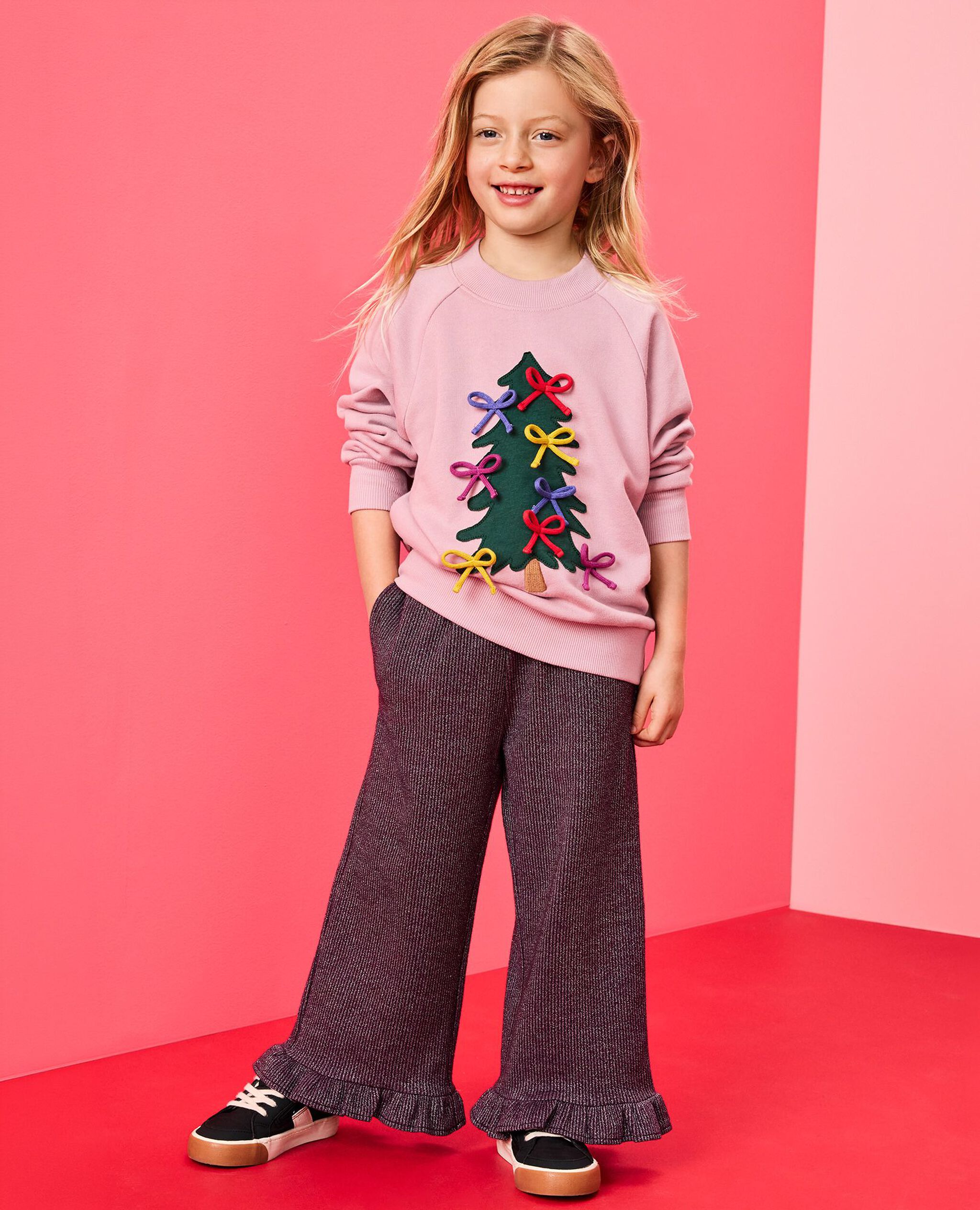 Sparkle Wide Leg Pants in Currant Purple - main