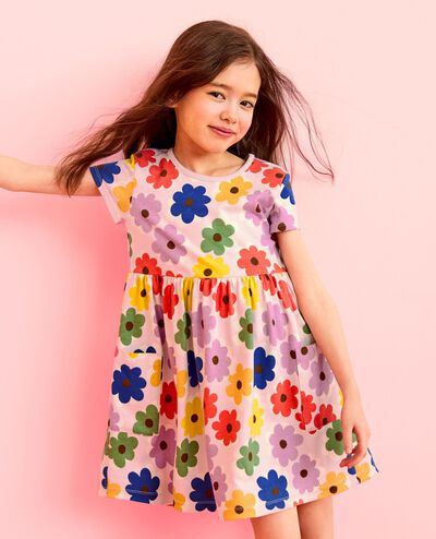 Playground Dress with Pockets in Multicolored Spring Daises - main