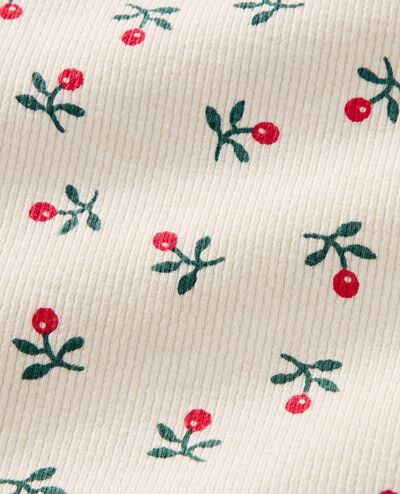 Long Sleeve Turtleneck Top & Flare Pants Set in Sweet Holiday Floral on Ecru - main