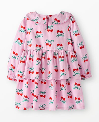 Long Sleeve Poplin Bow Collar Dress in Two of a Kind - main