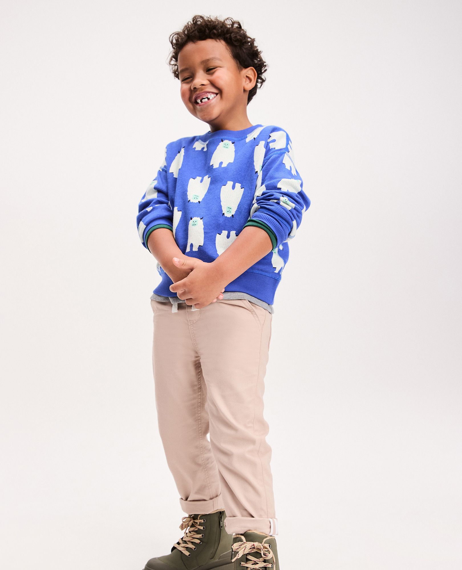 Canvas Pull-On Pants in Khaki Sand - main