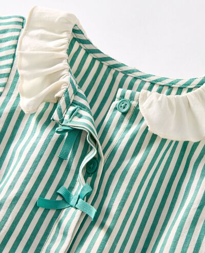 Long Sleeve Poplin Top & Pants Set in Fir Tree/Ecru - main