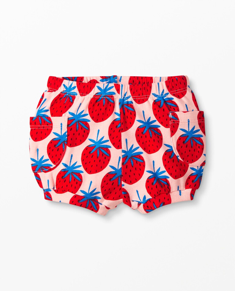 Baby Rib Knit Bubble Shorts in Super Strawberries - main