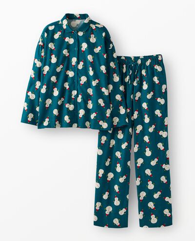 Women's Holiday Flannel Pajama Set in Frosty Friends - main