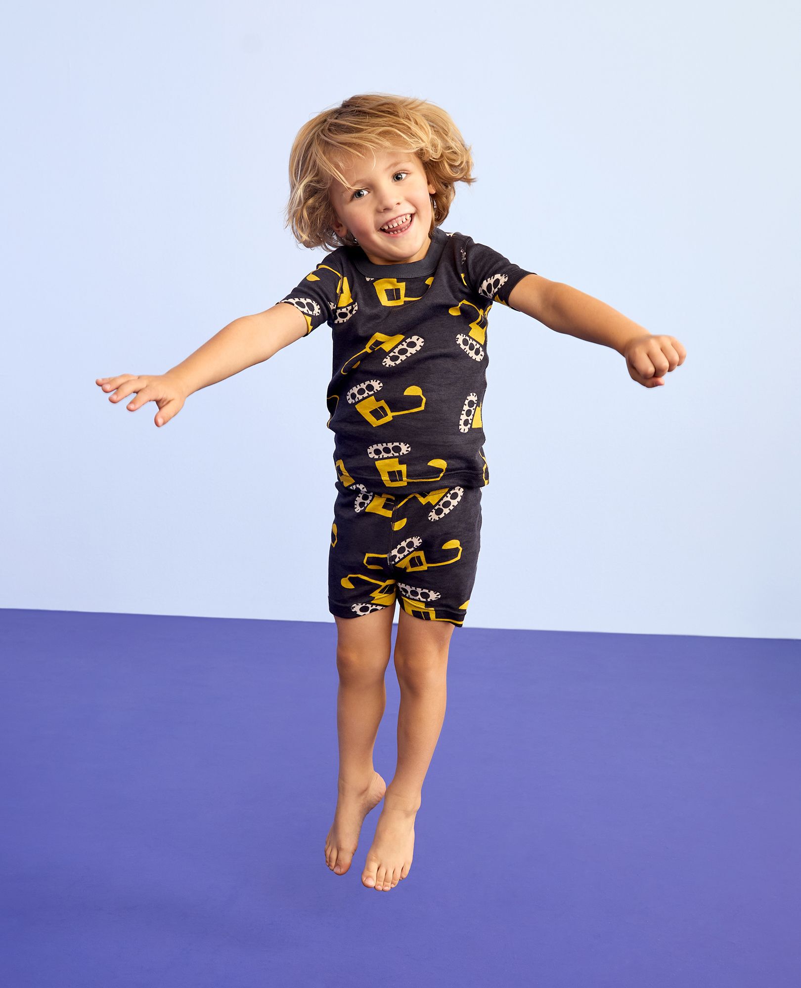 HannaJams™ Pajama Set in Construction Vehicles on Black - main