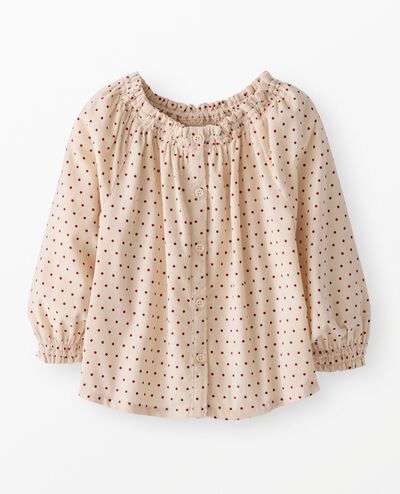 Corduroy Button Up Shirt in Tiny Dots on Lambs Wool - main