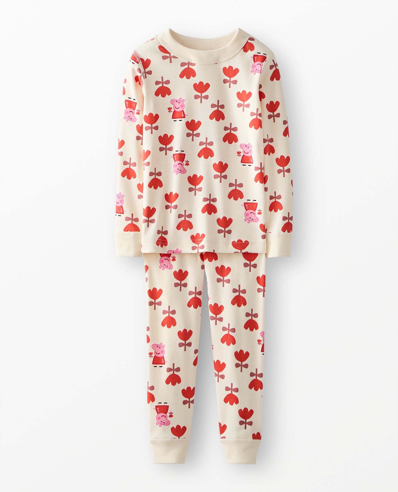 Peppa Pig HannaJams™ Pajama Set in Peppa Pig Big Tulips on Ecru - main