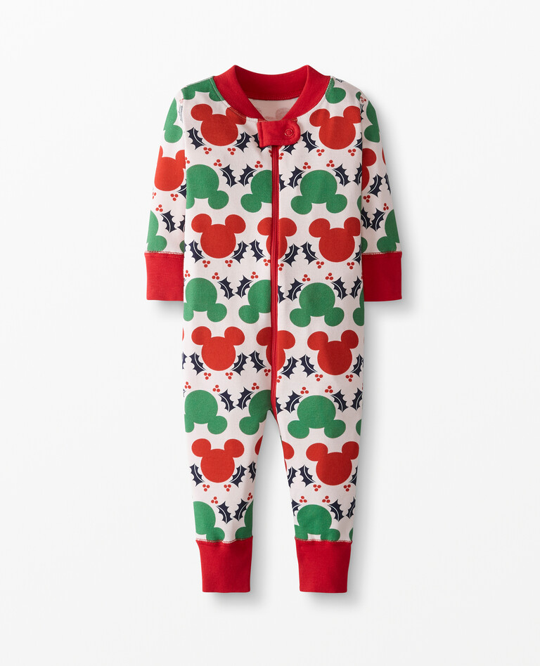 Disney Mickey Mouse Sleeper In Organic Cotton in Mickey Holly Garland - main