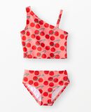Two-Piece Asymmetrical Strap Swimsuit in Summer Cherries - main