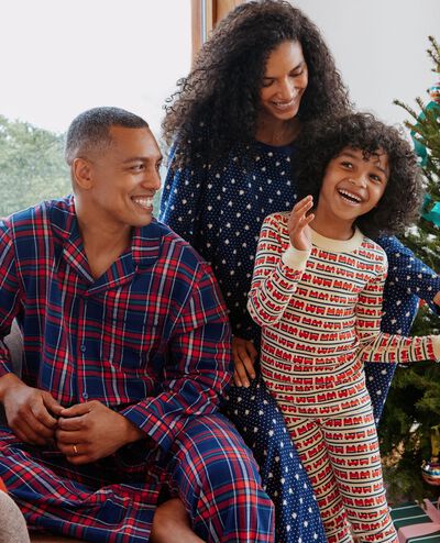 Women's Wide Leg Pajama Set in Navy Forest - main