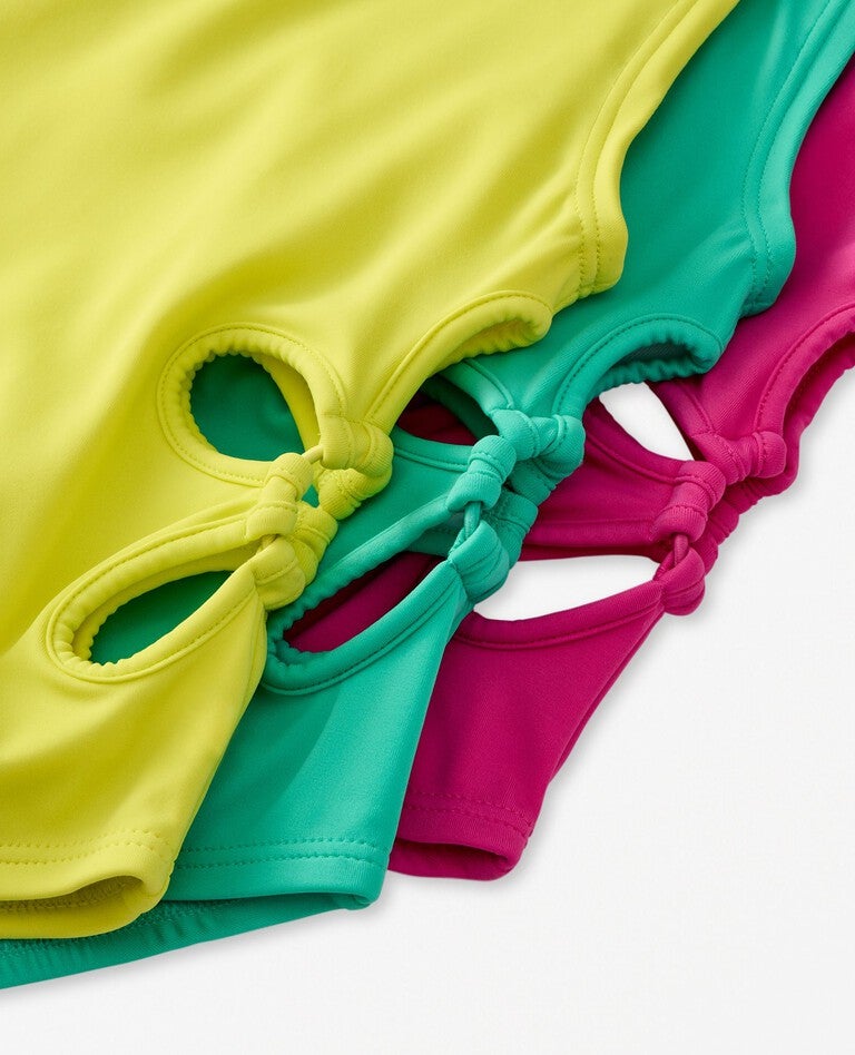One-Piece Daisy Cut Out Swimsuit in Pool Green - main