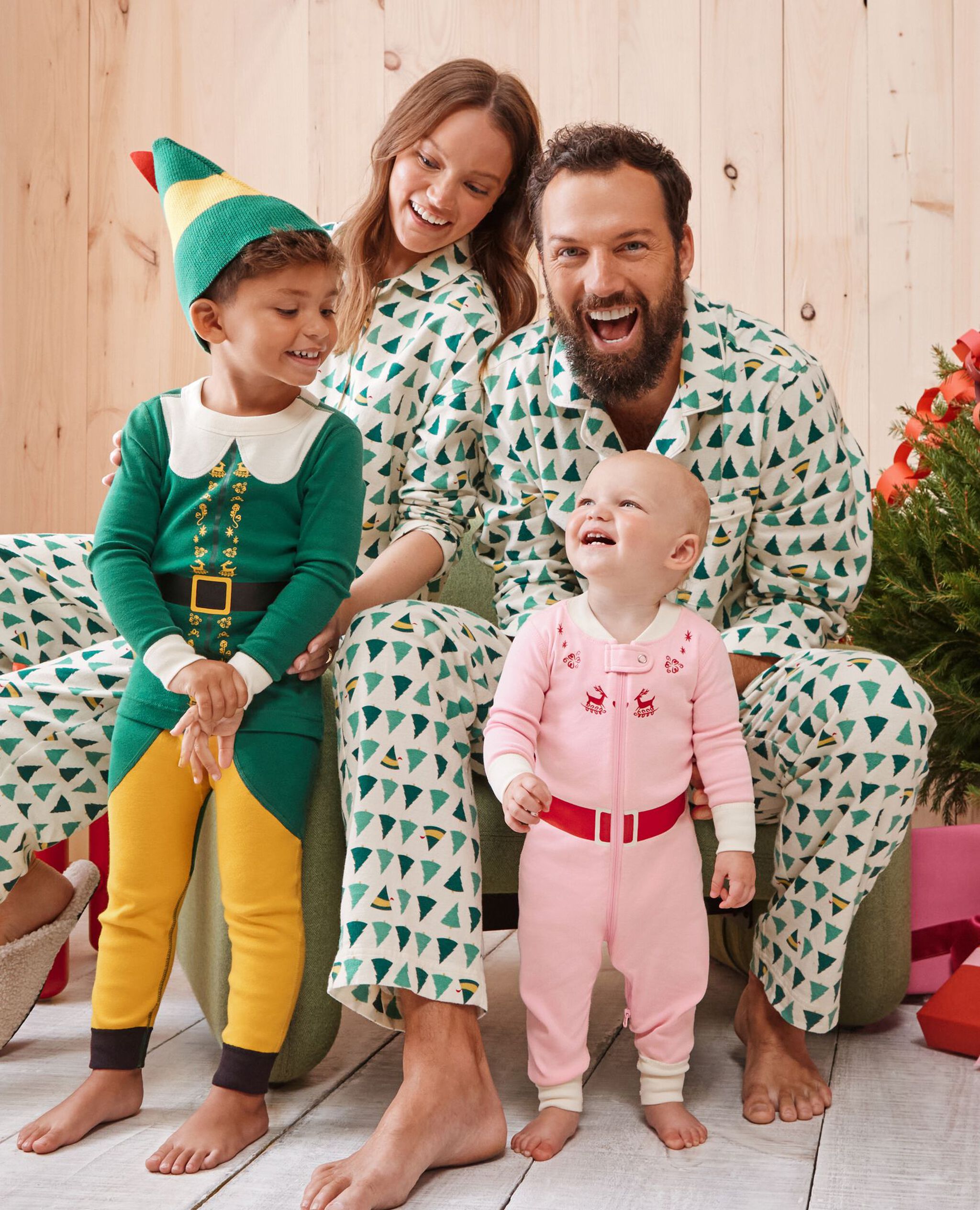 Adult Warner Bros™ Discovery Flannel Pajama Top in Buddy the Elf Trees - main
