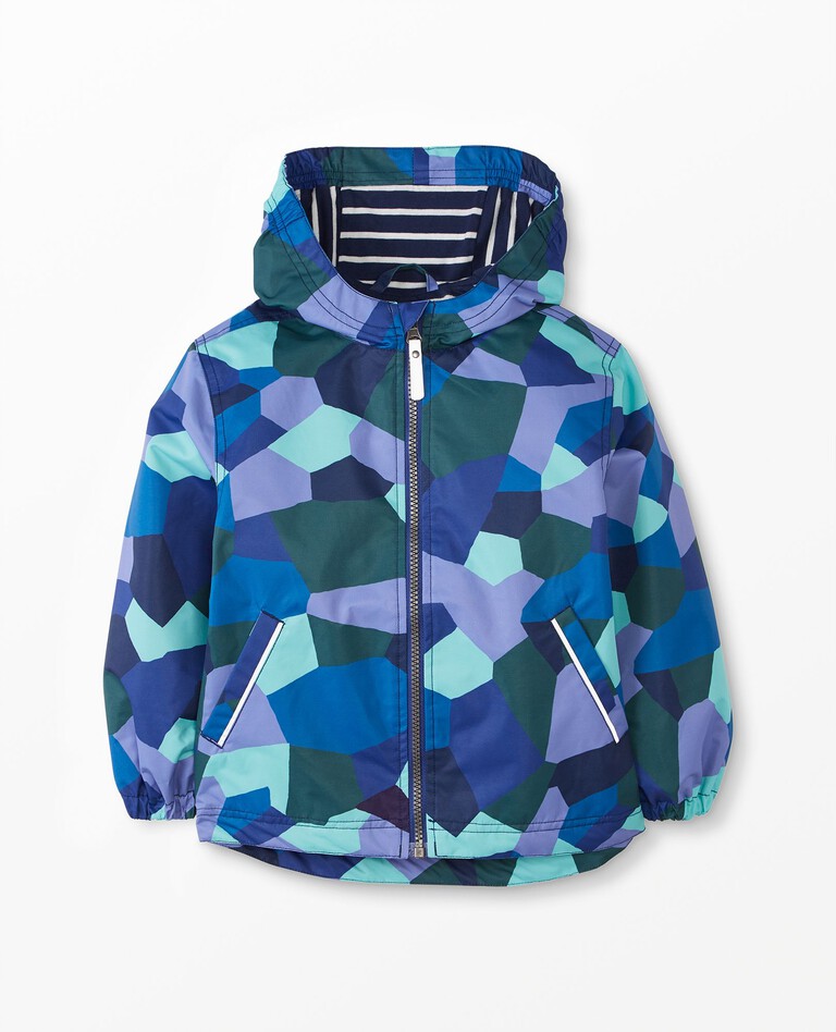 Print Wind At Your Back Anorak in Blue Geo Camo - main