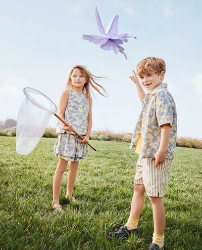 Canvas Chino Shorts in London Fog/Ecru - main