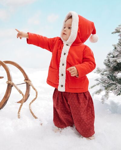 Baby Corduroy Santa Jacket in Holiday Red - main