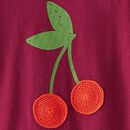 Puff Sleeve Graphic T-Shirt in Cherry Crochet - swatch