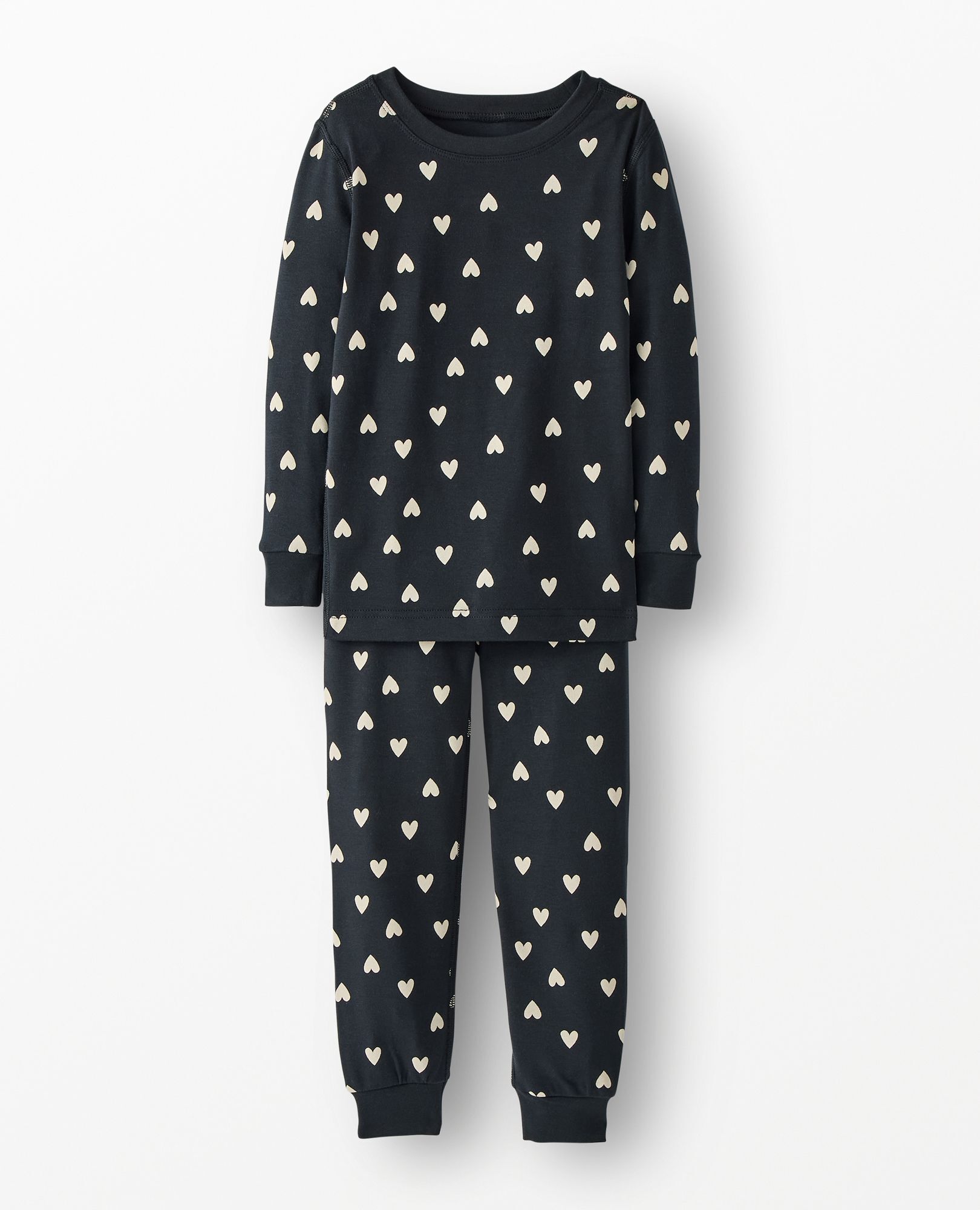 HannaSoft™ Stretch Pajama Set in Flourishing Hearts on Black - main