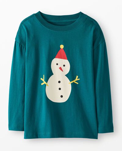 Holiday Long Sleeve Relaxed Fit Graphic T-Shirt in Frosty Friend - main