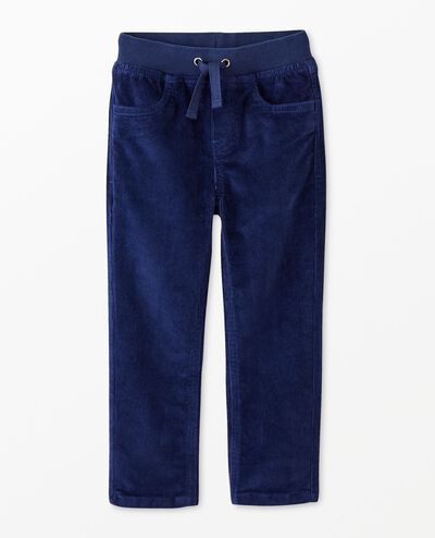 Corduroy Pull-On Slim Fit Pants in Navy Blue - main