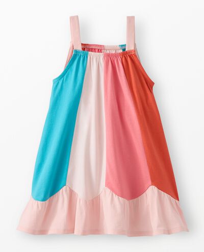 Sleeveless Colorblock Swing Dress with Pockets in Multi Ombre - main