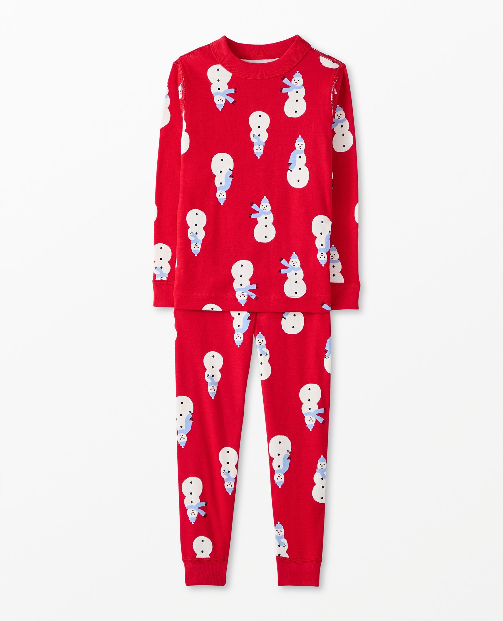 Holiday HannaJams™ Pajama Set in Snowmen on Red - main