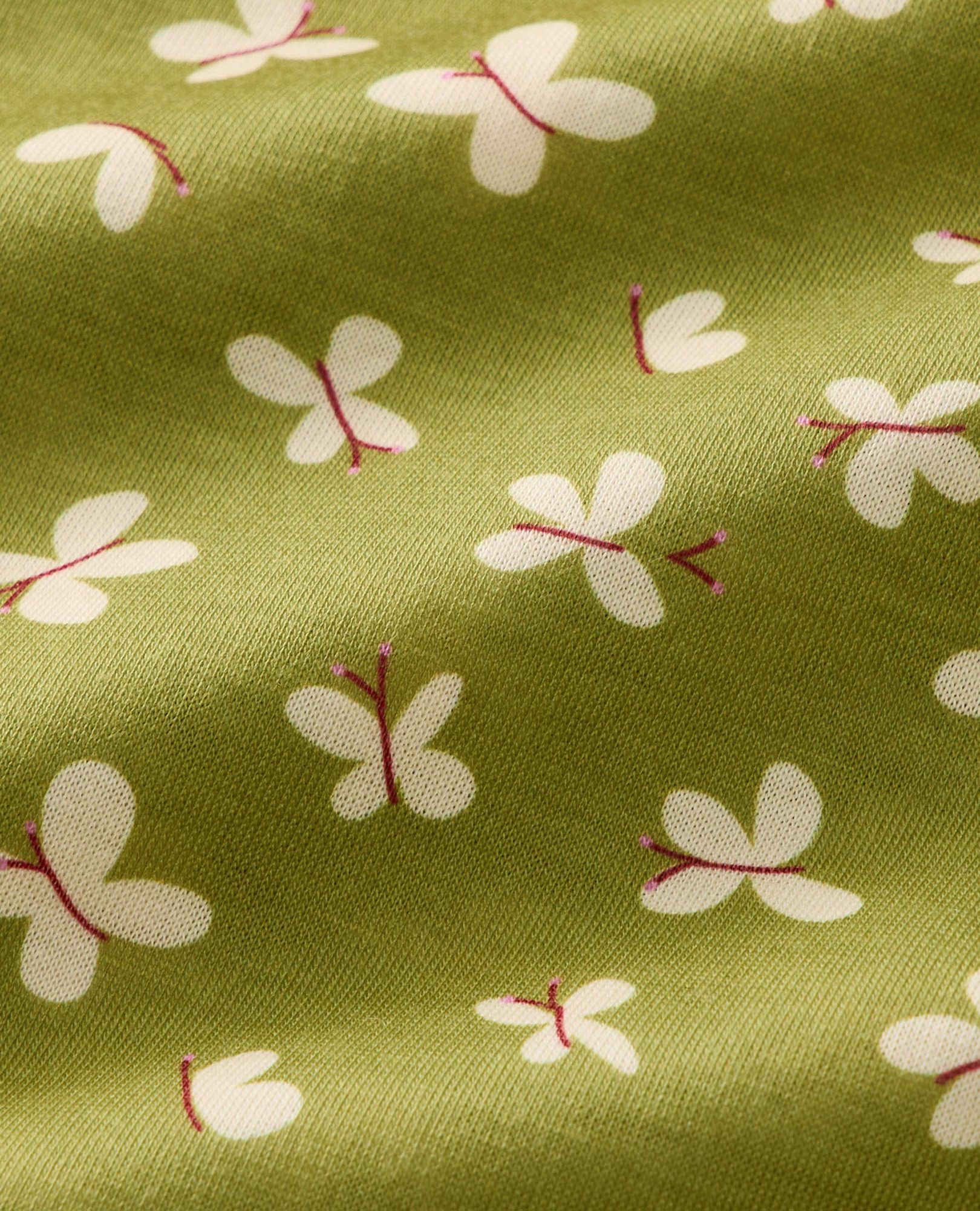 Sleeveless Nightgown in Butterflies on Moss Green - main