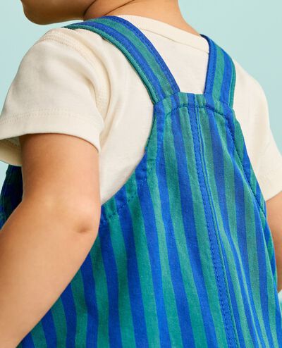 Baby Canvas Shortalls in Happy Blue/Bottle Green - main