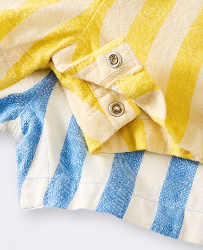 Baby Linen Romper in Ecru/Sulfur Yellow - main