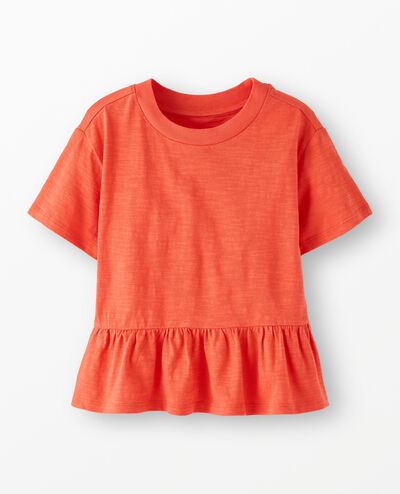 Boxy Fit Peplum T-Shirt in Sun Fire - main