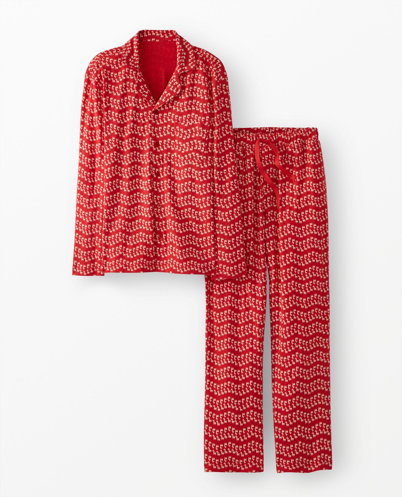 Adult Long Sleeve HannaSoft™ Pajama Set in Flying Dear Deer - main