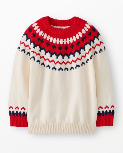 Holiday Sweater in Red Fairisle - main