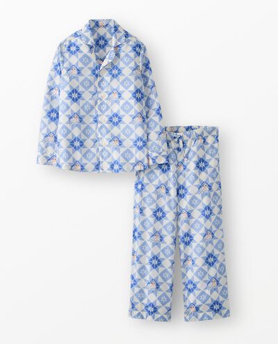 Disney Frozen Long Sleeve Poplin Pajama Set in Frozen Quilt - Elsa - main