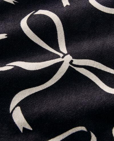 Velvet Wide Leg Pants in Bows on Black - main
